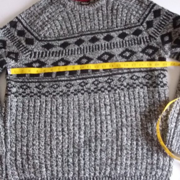 Far West chunky black/grey wool blend sweater - Picture 6 of 7